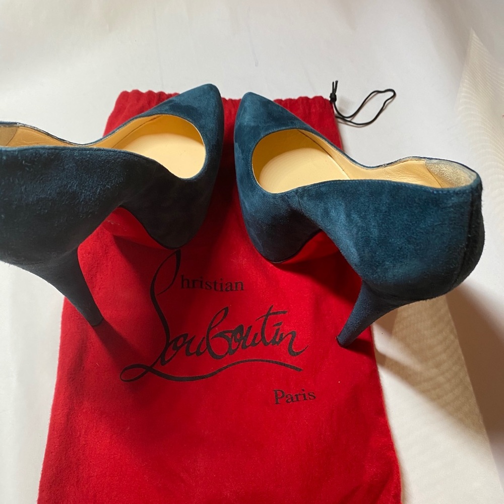 Christian Louboutin Daffodile 160 Teal Pumps